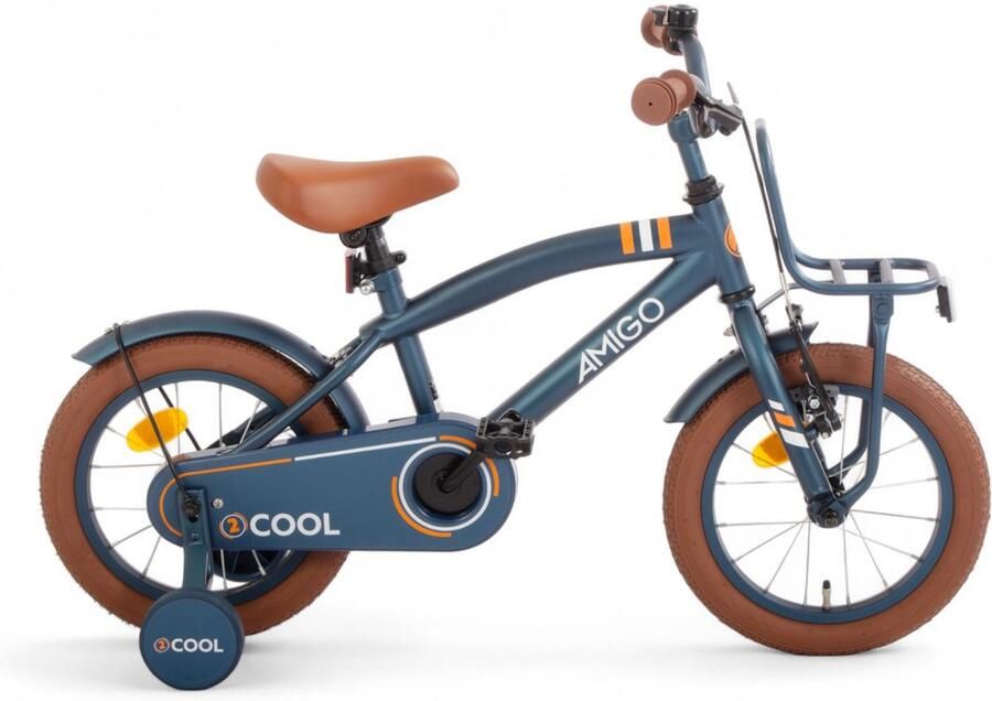 Amigo 2Cool Jongensfiets 14 Inch Kinderfiets voor 3 tot 5 Jaar 95-110 cm Blauw met Zijwieltjes - Foto 2