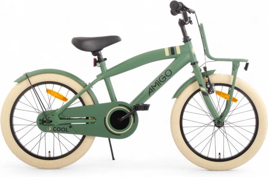 Amigo 2Cool Jongensfiets 18 Inch Kinderfiets voor 5 tot 7 Jaar 105-120 cm Groen