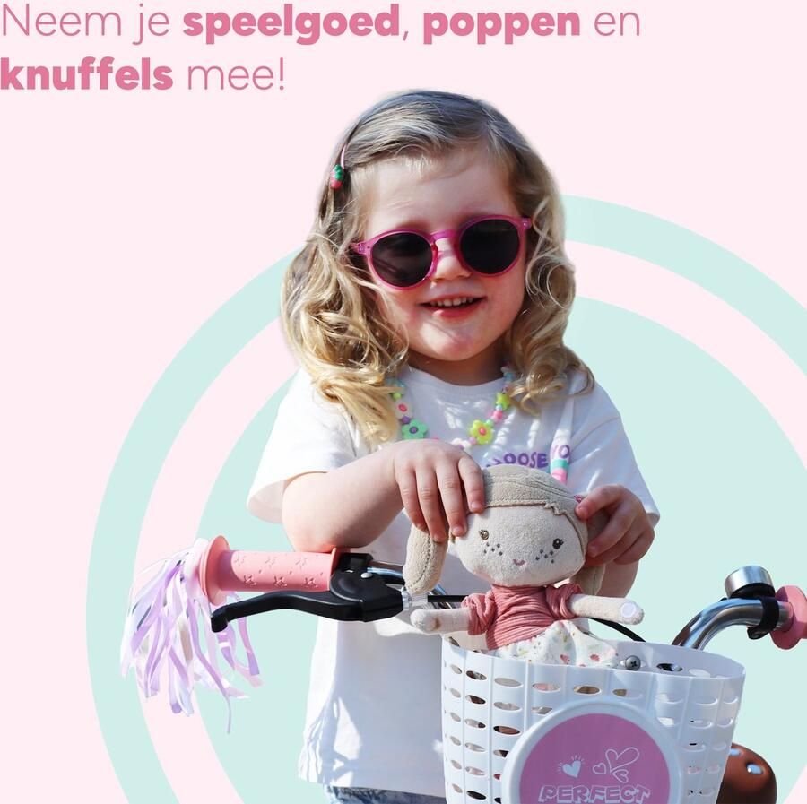 Amigo Perfect Meisjesfiets Kinderfiets voor Meisjes 12 Inch 21 cm Terugtraprem Roze