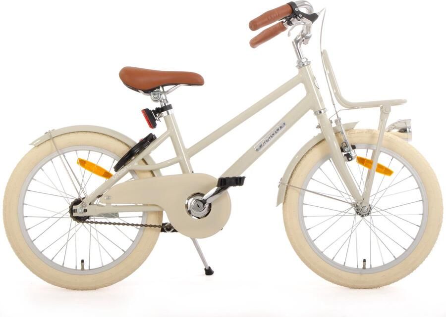 Amigo Urban Meisjesfiets 18 Inch Kinderfiets 27 cm Lichtgewicht Aluminium Met Terugtraprem en V-Brake Zandkleurig - Foto 1