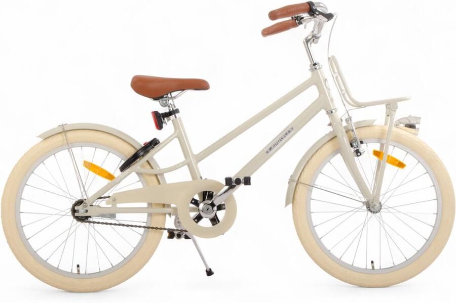 Amigo Urban Meisjesfiets 20 Inch Kinderfiets 31 cm Lichtgewicht Aluminium Met Terugtraprem en V-Brake Zandkleurig