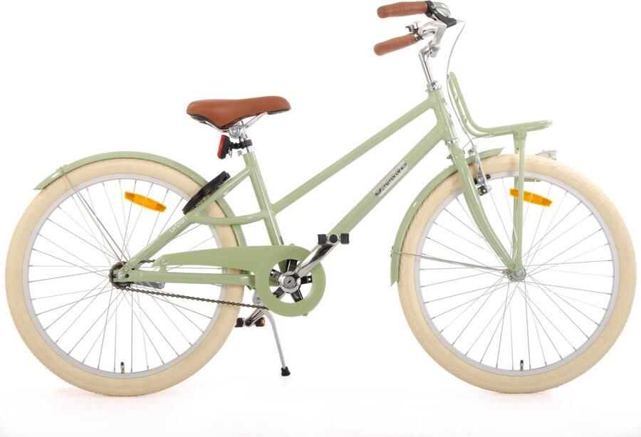 Amigo Urban Meisjesfiets 24 Inch Kinderfiets 35 cm Lichtgewicht Aluminium Met Terugtraprem en V-Brake Groen