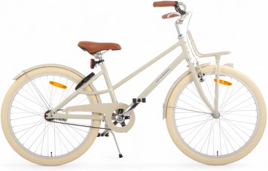 Amigo Urban Meisjesfiets 24 Inch Kinderfiets 35 cm Lichtgewicht Aluminium Met Terugtraprem en V-Brake Zandkleurig