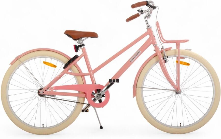 Amigo Urban Meisjesfiets 26 Inch Kinderfiets > 140 cm Lichtgewicht Aluminium Met Terugtraprem en V-Brake Zalmroze