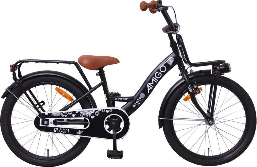 Amigo Bloom s4 20 Inch 29 Cm Meisjes Terugtraprem Matzwart