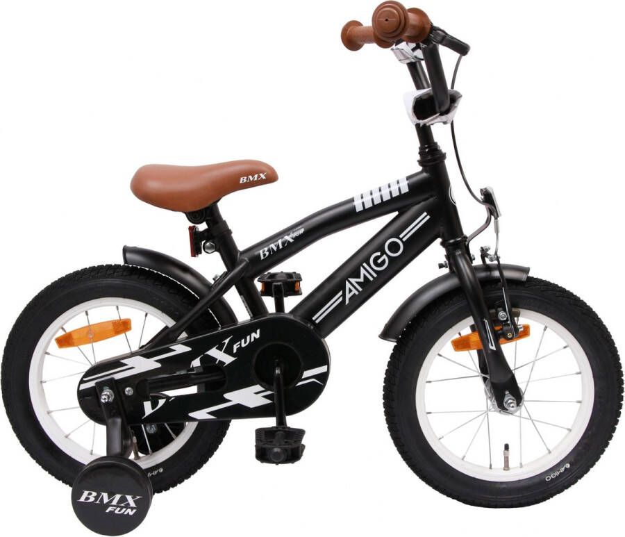 AMIGO BMX Fun S119 14 Inch 21 cm Jongens Terugtraprem Matzwart