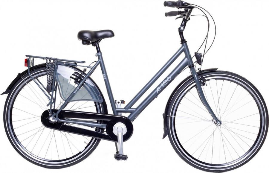 Amigo Bright Damesfiets 28 inch Fiets met 3 versnellingen Antraciet