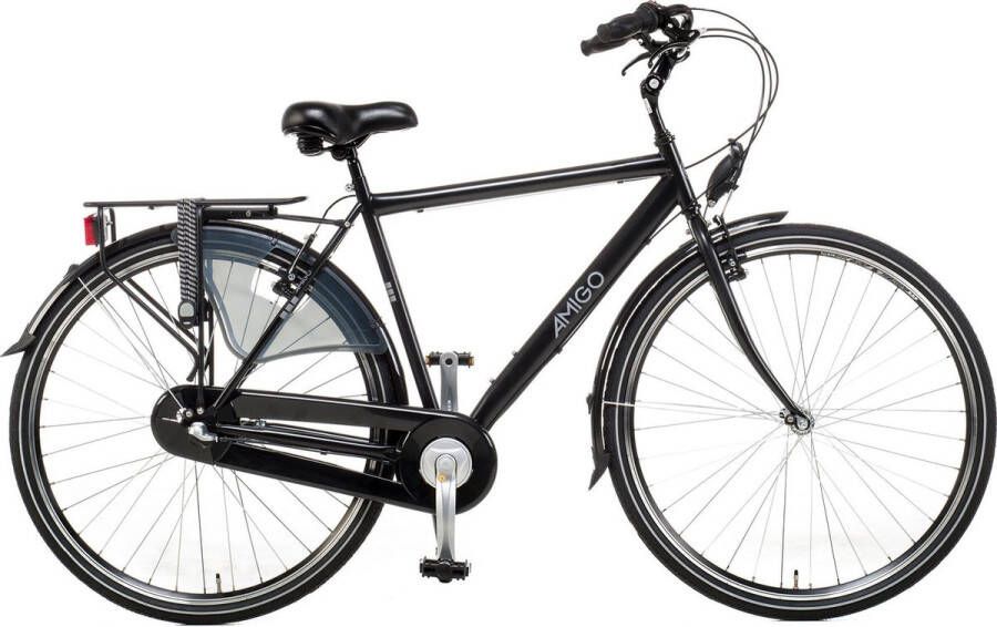 Amigo Bright Herenfiets 28 inch Fiets met 3 versnellingen Matzwart