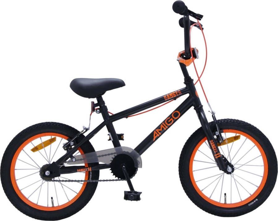 Amigo Danger BMX fiets 16 Inch Fietscross voor en Zwart Oranje