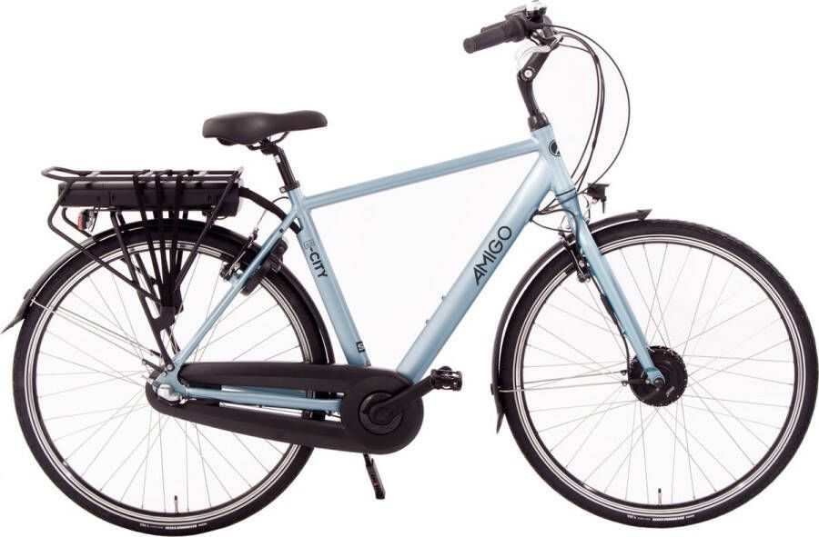 Amigo E-City S1 Elektrische Fiets 28 Inch E-bike voor Heren 460Wh Accu 3 Versnellingen V-Brakes Matblauw