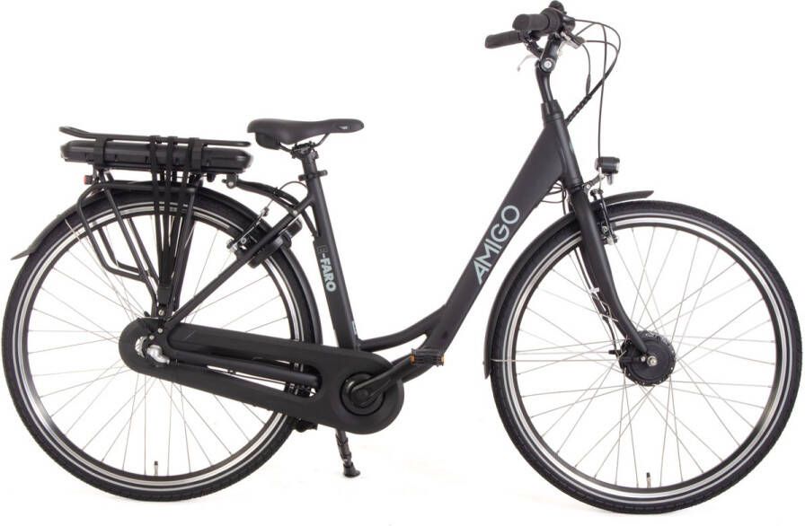 Amigo E-Faro S1 Elektrische Fiets E-bike 28 Inch 50 cm Damesfiets 3 Versnellingen V-Brakes 536 Wh Accu Matzwart