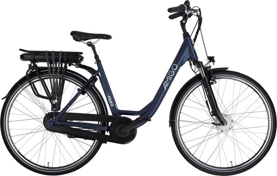 Amigo E-Faro S2 Elektrische Fiets E-bike 28 Inch 49 cm 7 Versnellingen Rollerbrake 468 Wh Accu Matblauw