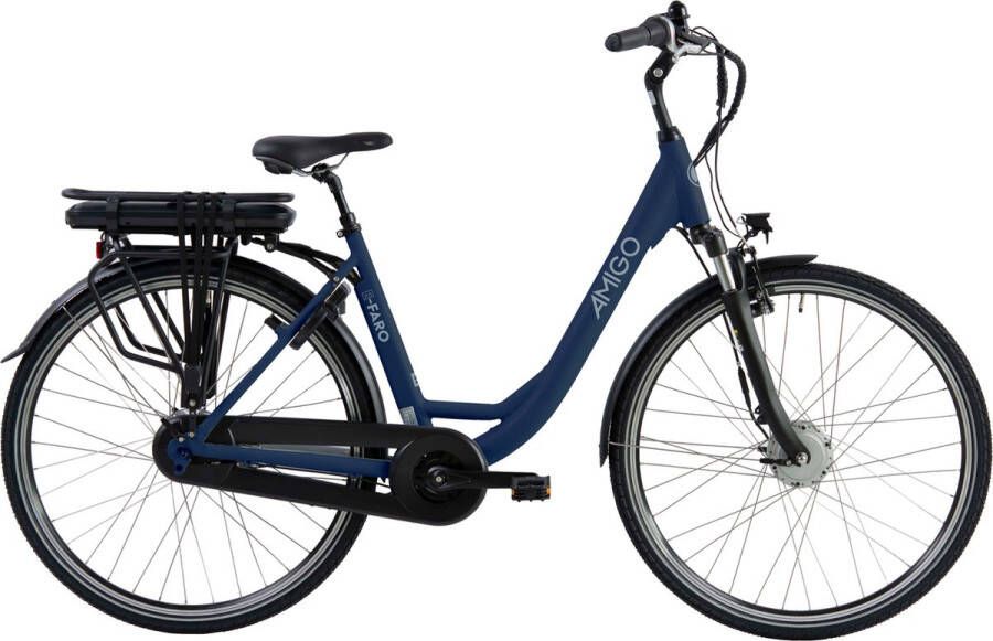 Amigo E-Faro S2 Elektrische Fiets E-bike 28 Inch 49 cm 7 Versnellingen Rollerbrake 504Wh Accu Matblauw