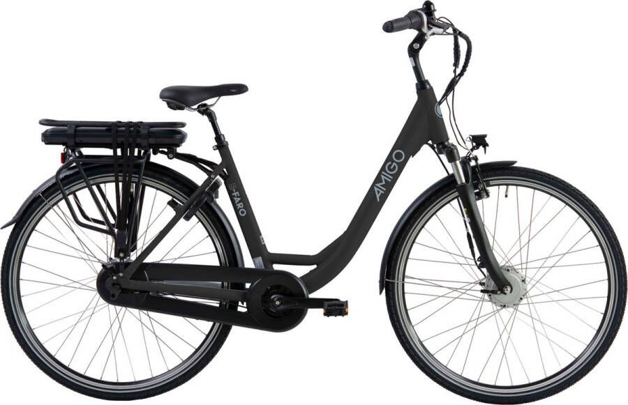 Amigo E-Faro S2 Elektrische Fiets E-bike 28 Inch 49 cm 7 Versnellingen Rollerbrake 504Wh Accu Matzwart