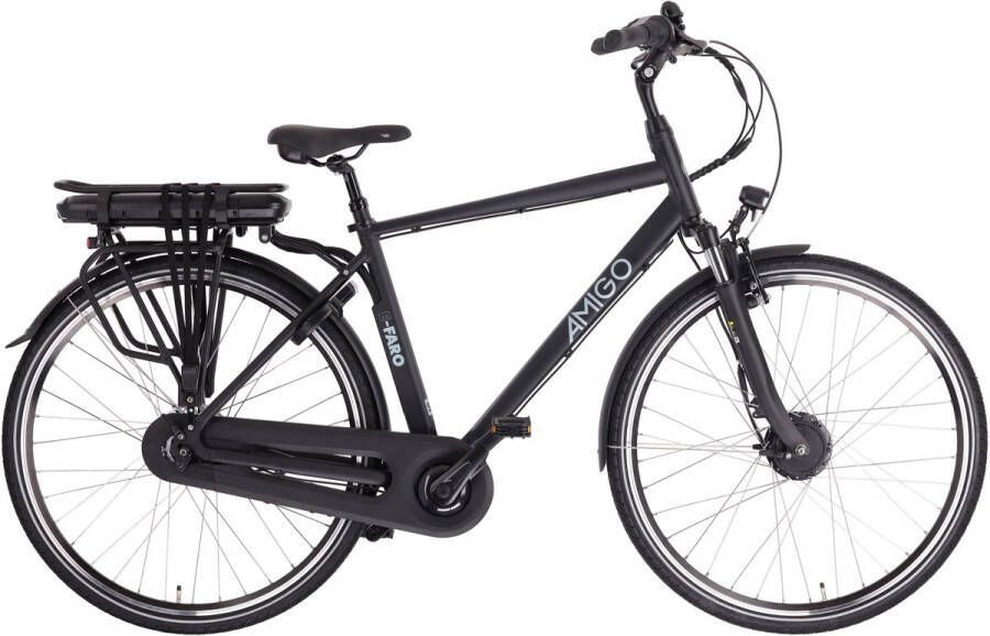 Amigo E-Faro S2 Elektrische Fiets E-bike 28 Inch Herenfiets 53 cm 7 Versnellingen Rollerbrake 536 Wh Accu Matzwart