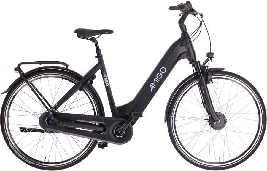 Amigo E-Faro S3 Elektrische Fiets E-bike 28 Inch Damesfiets 53 cm 7 Versnellingen Rollerbrake Matzwart