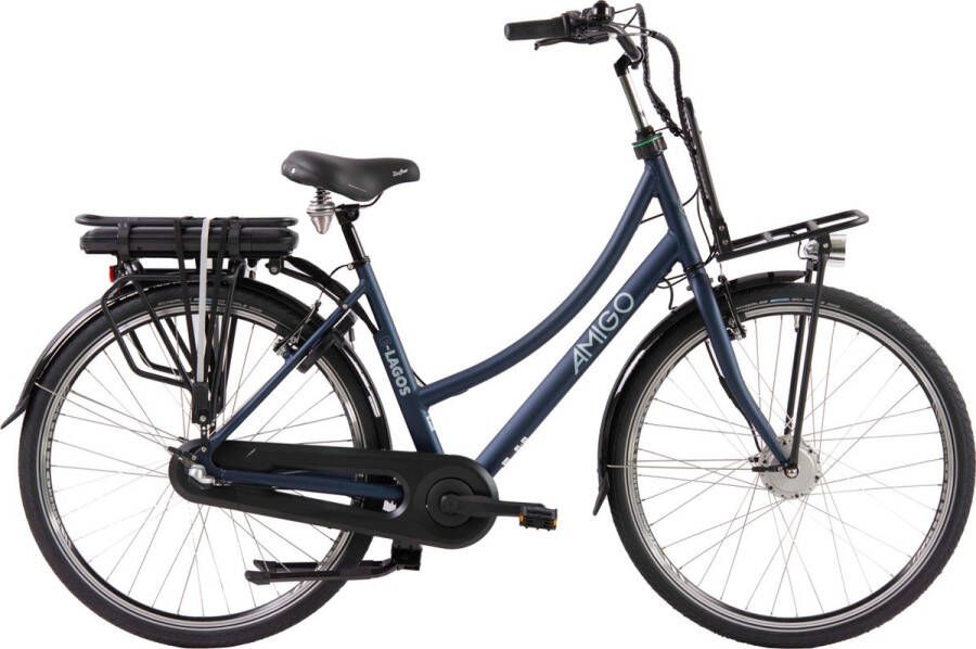 Amigo E-Lagos T2 Elektrische Fiets E-bike 28 Inch 50 cm 3 Versnellingen V-Brakes Matblauw