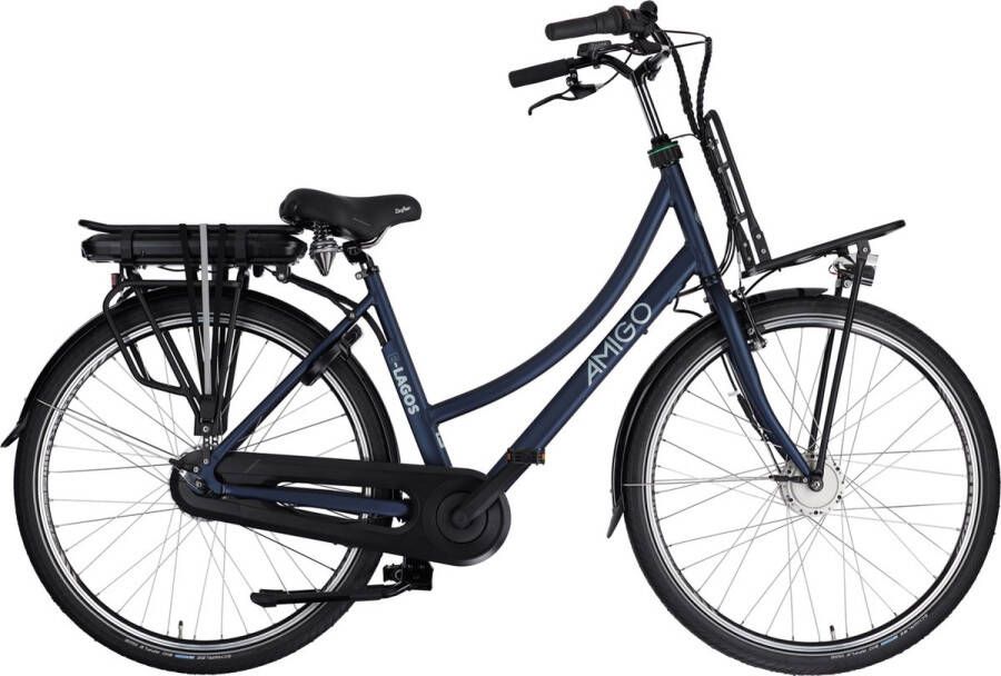 Amigo E-Lagos T3 Elektrische Fiets E-bike 28 Inch 50 cm 7 Versnellingen Rollerbrakes Matblauw