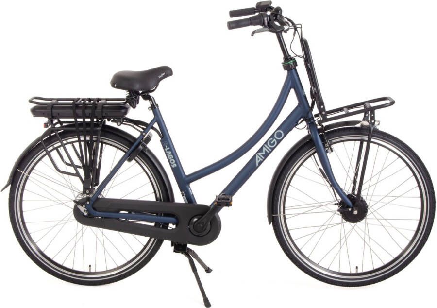 Amigo E-Lagos T3 Elektrische Fiets E-bike 28 Inch 56 cm Damesfiets 7 Versnellingen Rollerbrake 536 Wh Matblauw