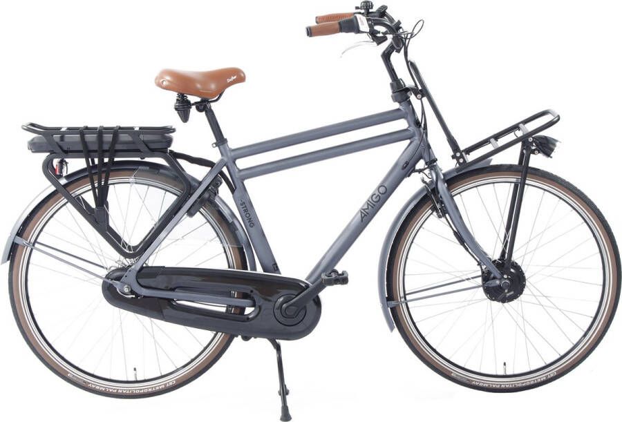 Amigo E-Strong T2 Ebike Elektrische Transportfiets voor Heren 28 Inch Met 3 versnellingen Matgrijs