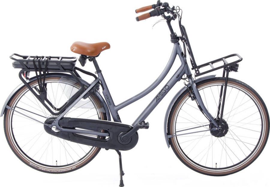 Amigo E-Strong T3 Elektrische transportfiets voor dames Met 7 versnellingen Matgrijs