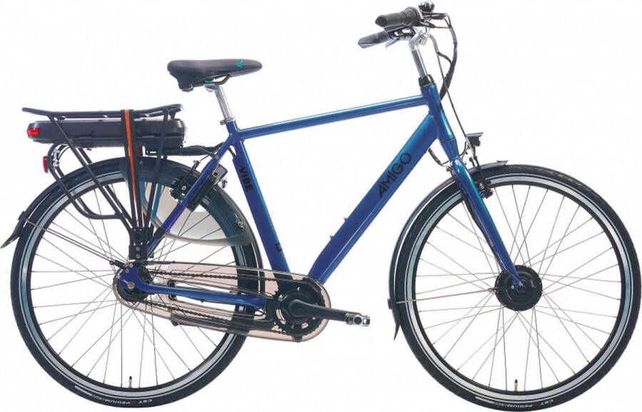 Amigo E-Vibe S2 Elektrische stadsfiets voor heren Met 7 versnellingen Donkerblauw