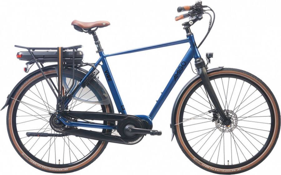 Amigo E-Vibe S3 Elektrische transportfiets voor heren Met 8 versnellingen Donkerblauw