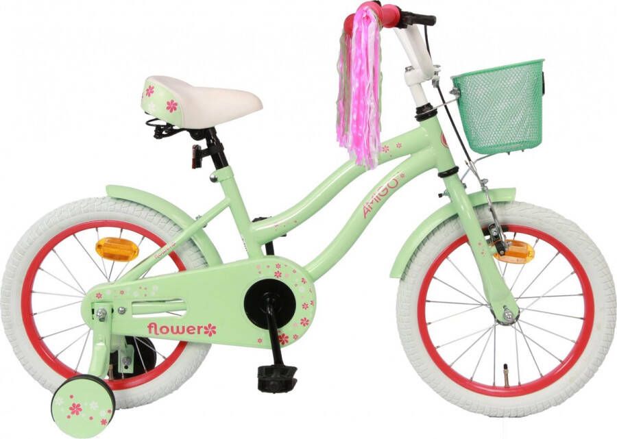 AMIGO Flower 16 Inch 26 cm Meisjes Terugtraprem Groen