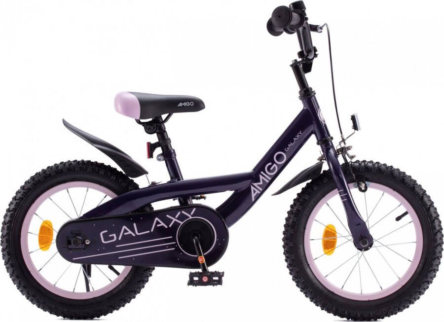 Amigo Galaxy sfiets Kinderfiets 18 Inch Paars Roze