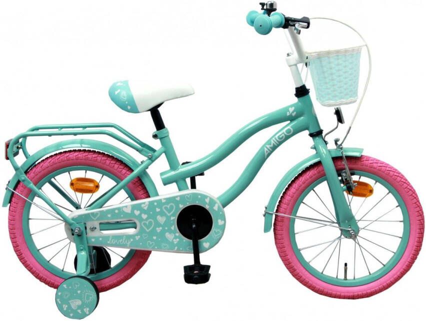 AMIGO Lovely 12 Inch 22 cm Meisjes Terugtraprem Turquoise