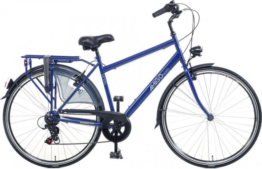 Amigo Moves Stadsfiets 28 inch Herenfiets met 6 versnellingen Matblauw