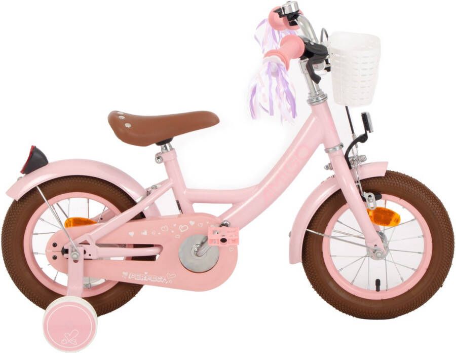 Amigo Perfect Meisjesfiets Kinderfiets voor Meisjes 12 Inch 21 cm Terugtraprem Roze