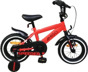 Amigo Speeder Jongensfiets 12 Inch 21 5 cm Kinderfiets voor Jongens Terugtraprem Rood Zwart