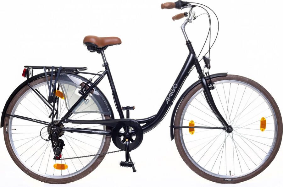 Amigo Style Damesfiets 28 inch Fiets met 6 versnellingen Zwart