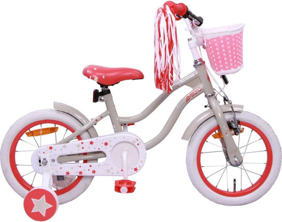Amigo Superstar s4 14 Inch 21 Cm Meisjes Terugtraprem Crème