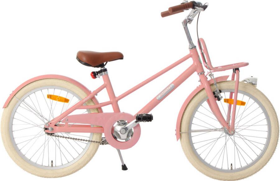 Amigo Urban Kinderfiets 20 Inch 31 cm 6 tot 8 Jaar Meisjesfiets Met Terugtraprem en V-Brake Zalmroze