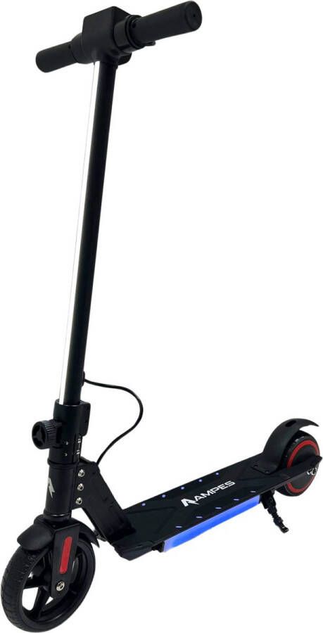 Ampes Elektrische Step voor Kinderen Bereik tot 10KM 16KM H Krachtige 150W Motor Compact inklapbaar 7 Inch Anti-Lek Banden Inclusief LED Verlichting Zwart