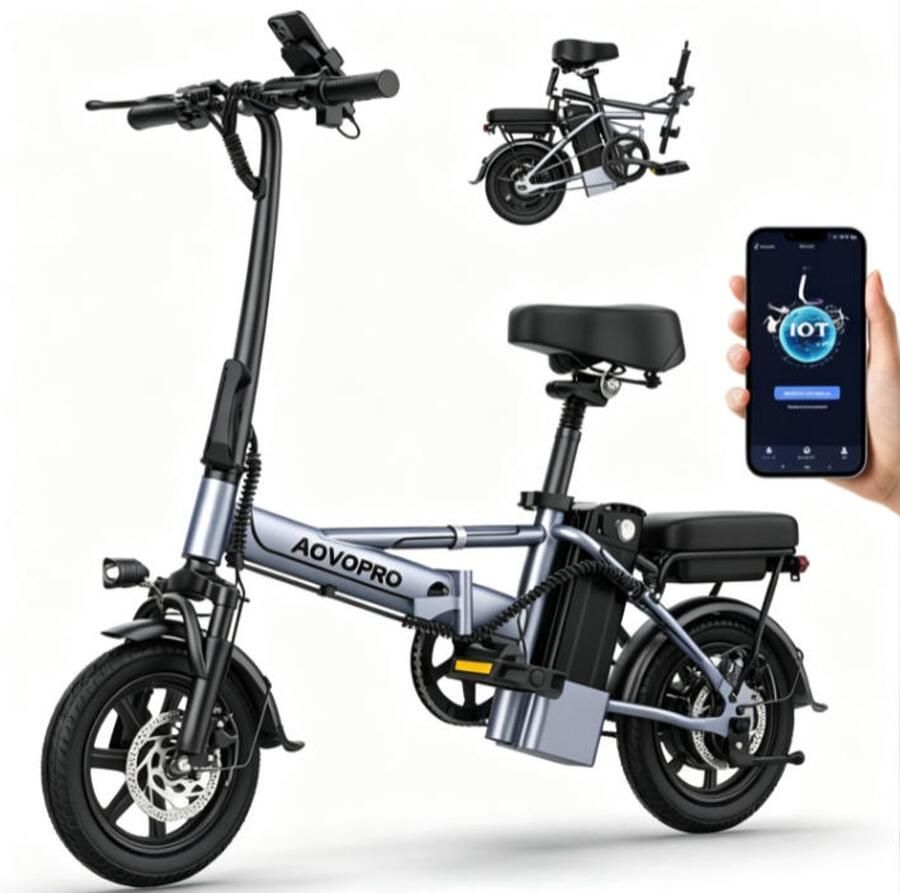 AOVOPRO E14 PRO Elektrische Step – 25 km u – 56V15.6AH – Tot 50 km – 14” Massieve Banden – Dubbele Vering – Vouwbaar – Met App
