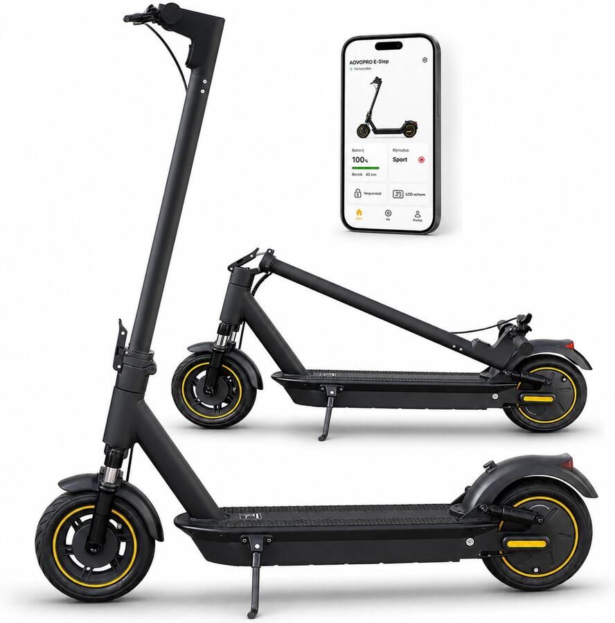 AOVOPRO ESMAX Elektrische Step voor Volwassenen – 36V10.5Ah – Tot 35 km Actieradius – Max. 25 km u – met App – IP65 – Inklapbaar