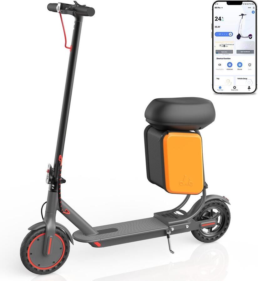 AOVOPRO TX01XB Elektrische step met Zadel- 25 km u 36V 5.2AH Bereik van 25 km 8 5 inch antislipbanden voor Volwassenen