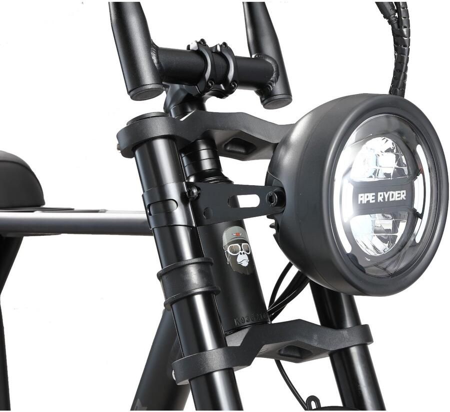 Ape Ryder A10 Pro Fatbike Zwart 20x4.5 inch Accu 36V (10Ah) 250W Achterwielmotor Shi o 7 Versnellingen Hydraulische Rem