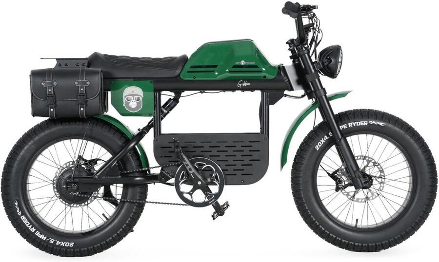 Ape Ryder Gibbon Fatbike Irish Groen 20x4.5 inch Accu 960Wh (48V 20Ah) 250W Achterwielmotor Hydraulische Rem