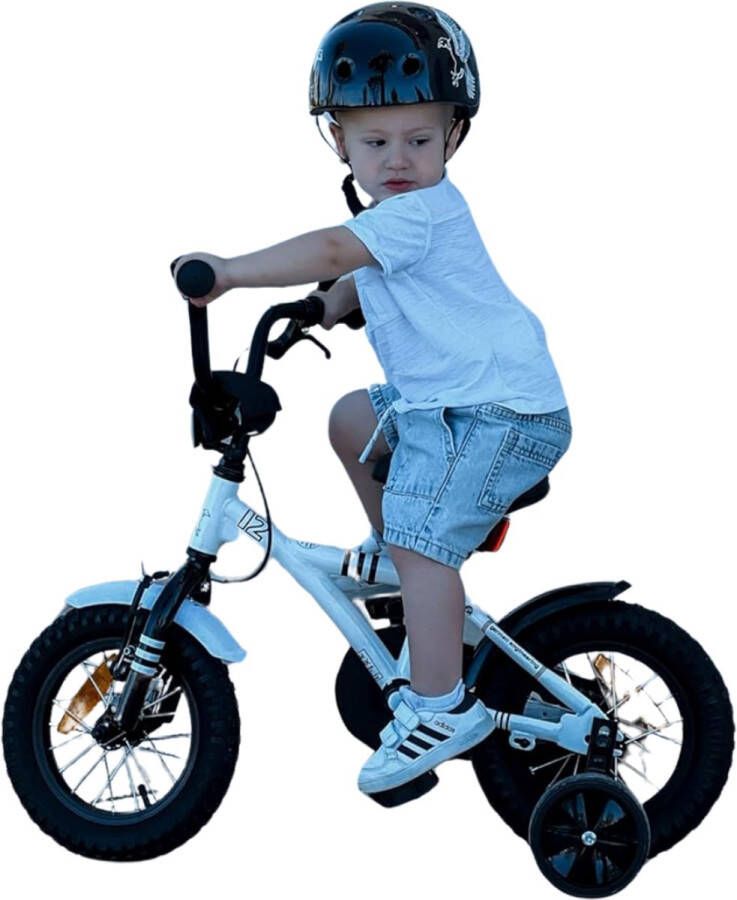 ApexArte Kinderfiets 3 Jaar Loopfiets 14 inch Fiets & Zwart met Wit