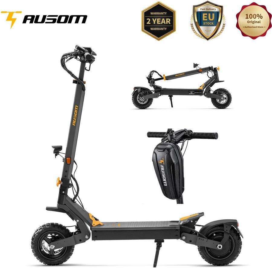 AUSOM L1 elektrische step 10 inch banden maximumsnelheid 20 km u actieradius 70 km schijfrem swingarm-vering NFC en ontgrendeling met toegangscode