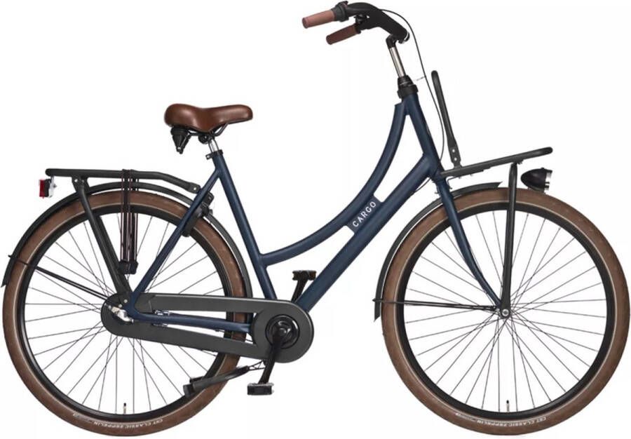 Avalon Cargo Transportfiets Damesfiets 28 Inch 57 cm 3 Versnellingen Knijprem Matblauw