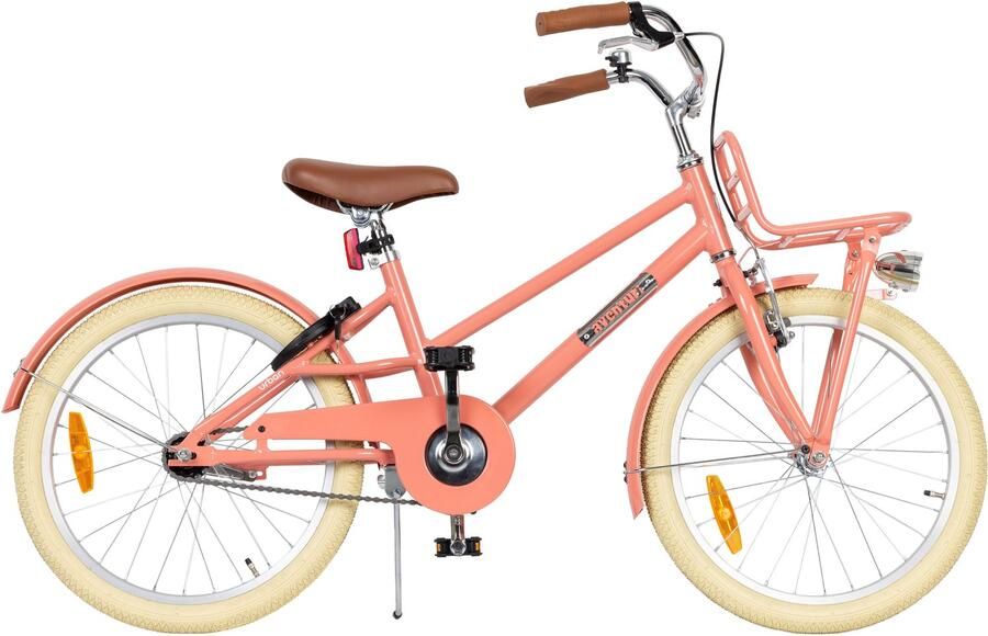 Aventuri AMIGO Urban Aluminium Meisjesfiets 20 Inch Kinderfiets voor 6 tot 8 jaar Met standaard Zalmroze