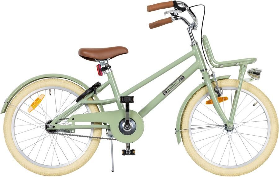 Aventuri AMIGO Urban Aluminium Unisex kinderfiets 20 Inch Kinderfiets voor 6 tot 8 jaar Met standaard Groen