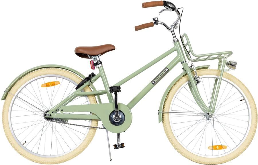 Aventuri AMIGO Urban Aluminium Unisex kinderfiets 24 Inch Kinderfiets voor 8 tot 12 jaar Met standaard Groen