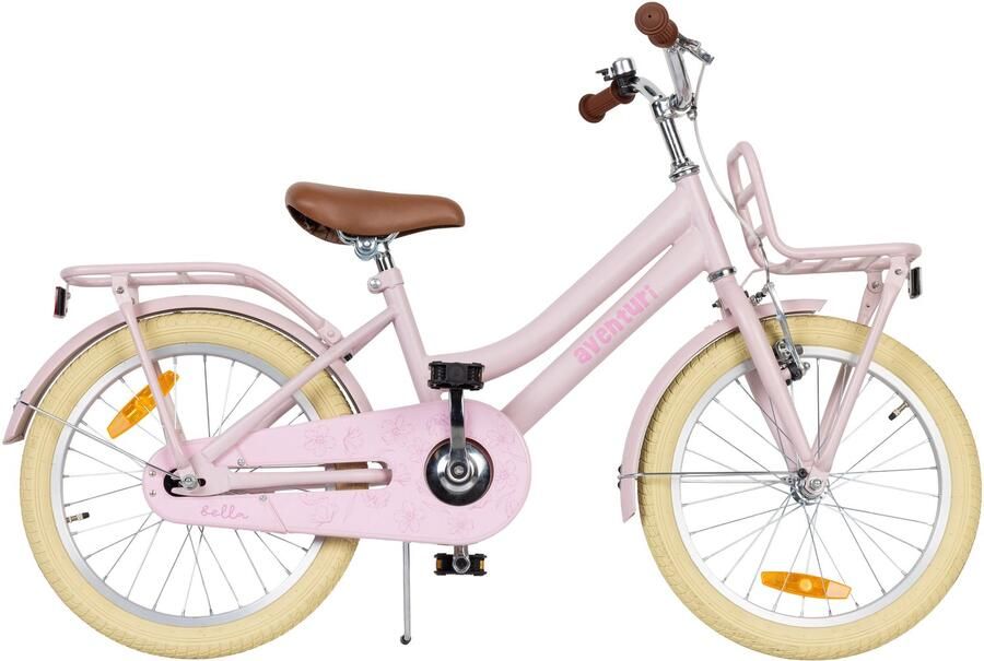 Aventuri Bella 3.0 Meisjesfiets 18 Inch Kinderfiets voor 5 tot 7 Jaar 110-125 cm Met Standaard Roze