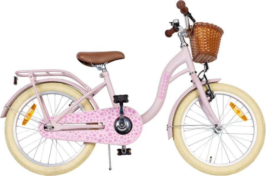 Aventuri Fairy 3.0 Meisjesfiets 18 Inch Kinderfiets voor 5 tot 7 Jaar 110-125 cm Met Standaard Roze